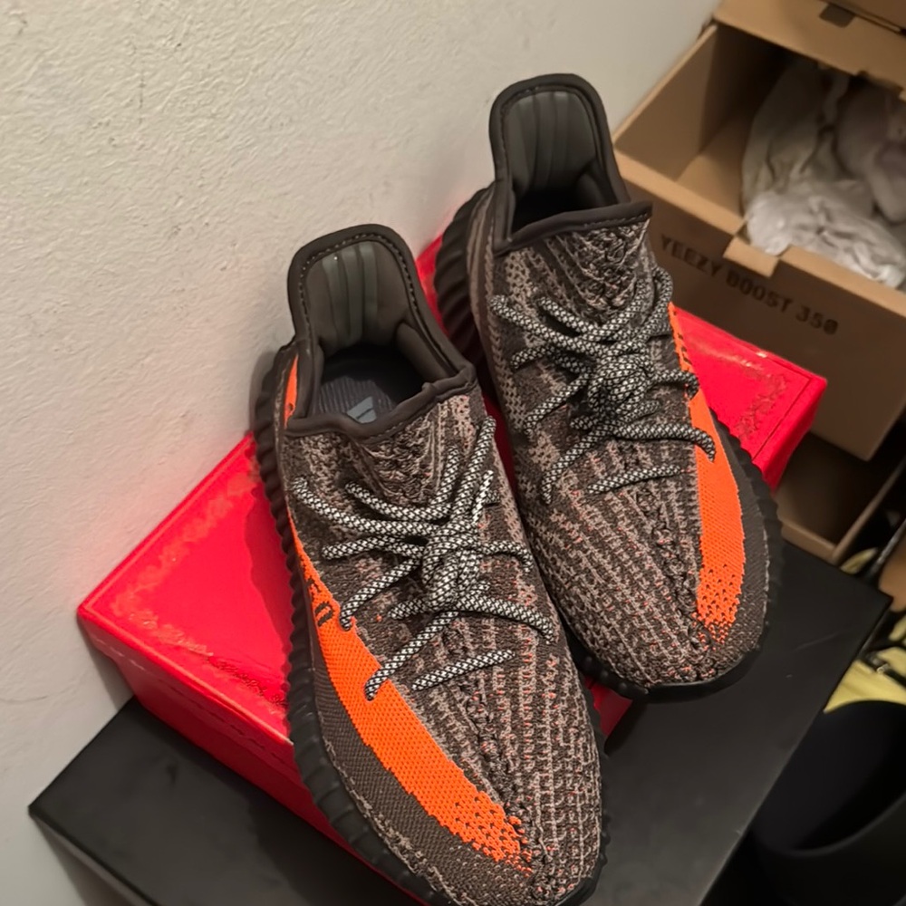 Adidas Men's Orange and Brown Sneakers